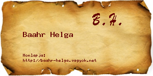 Baahr Helga névjegykártya